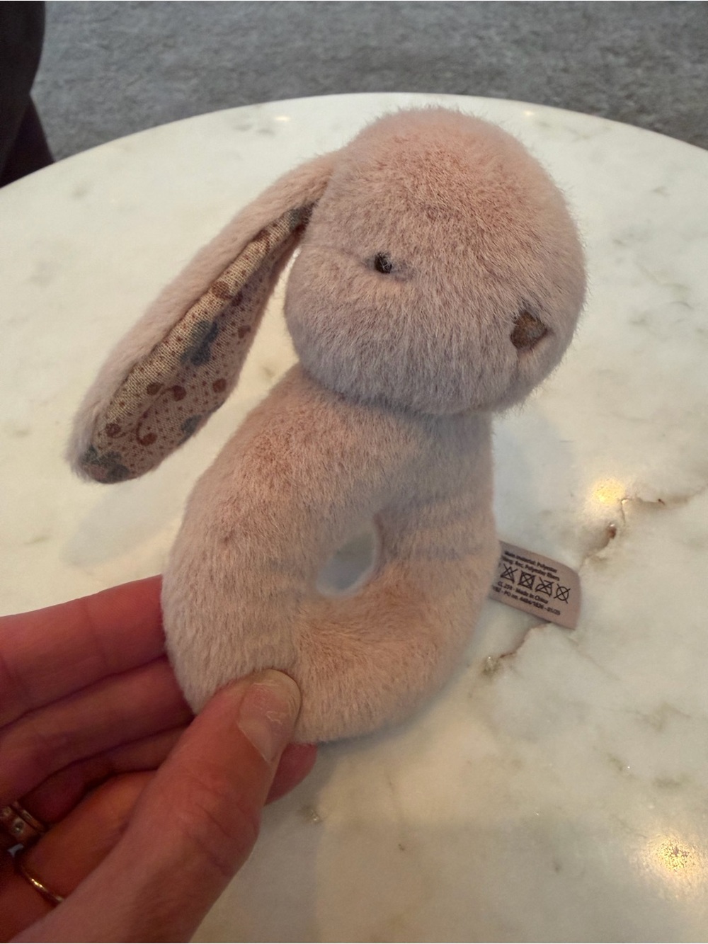 Maileg Plush Bunny Baby Rattle - Soft Beige
